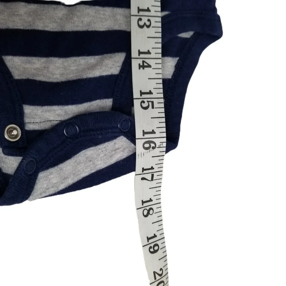 Simple Joys Carters Bodysuit 18M Navy Gray Striped Long Sleeve Cotton Baby